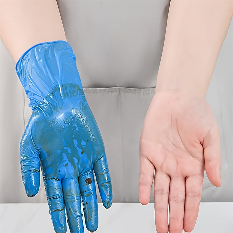 Disposable Blue Nitrile Gloves for Cleaning, Food Handling, and Pet Care