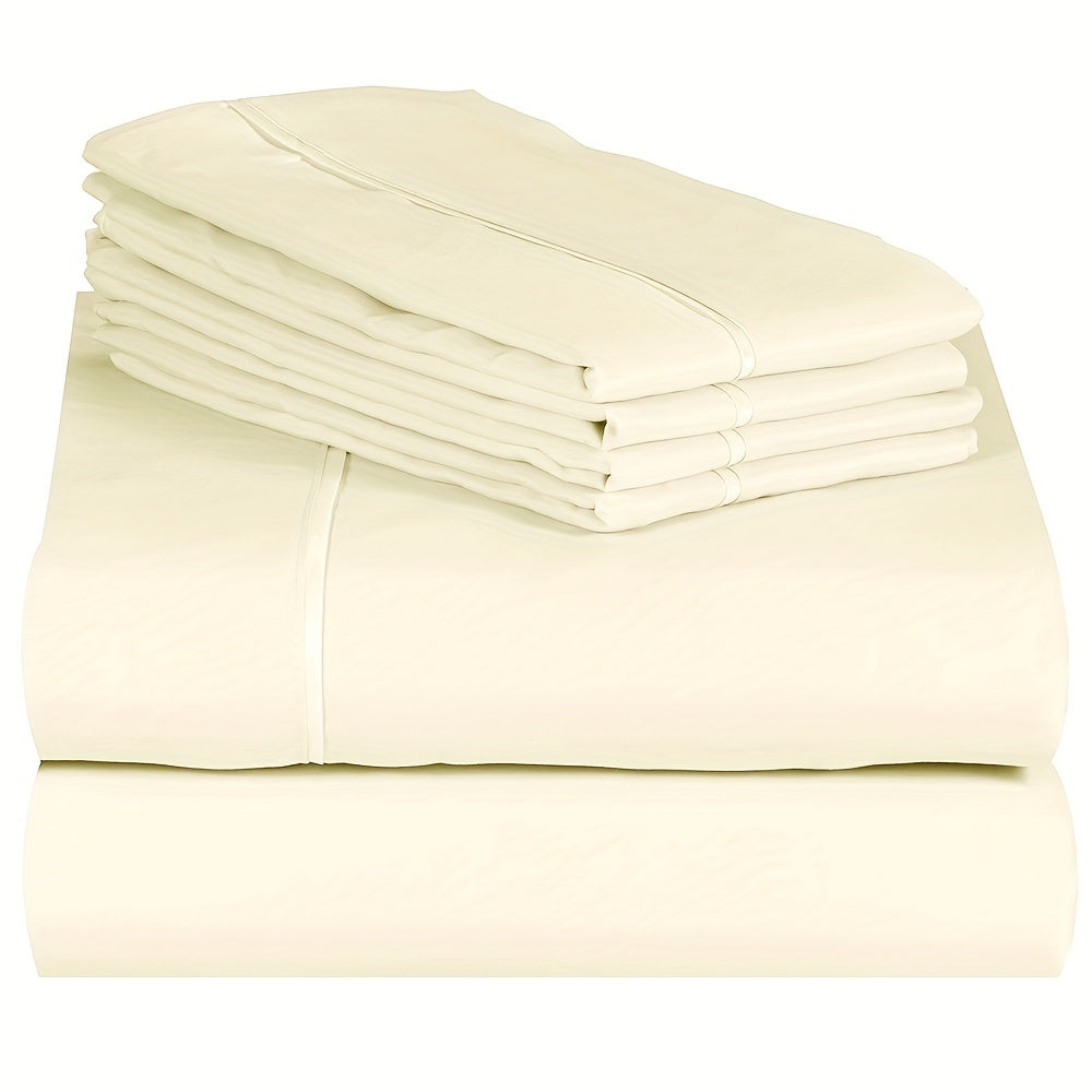 Luxury Fitted Sheet Set with Wrinkle and Stain Resistant Deep Pocket Bedding for Bedroom or Hotel