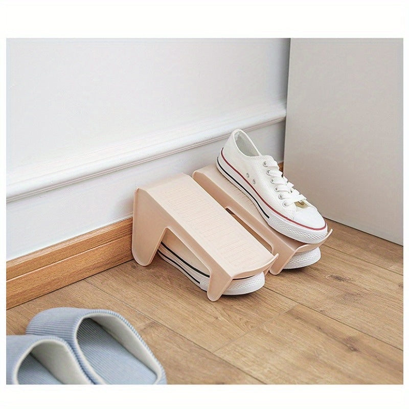 Organizador de armario para zapatos de doble capa de plástico, duradero y que ahorra espacio
