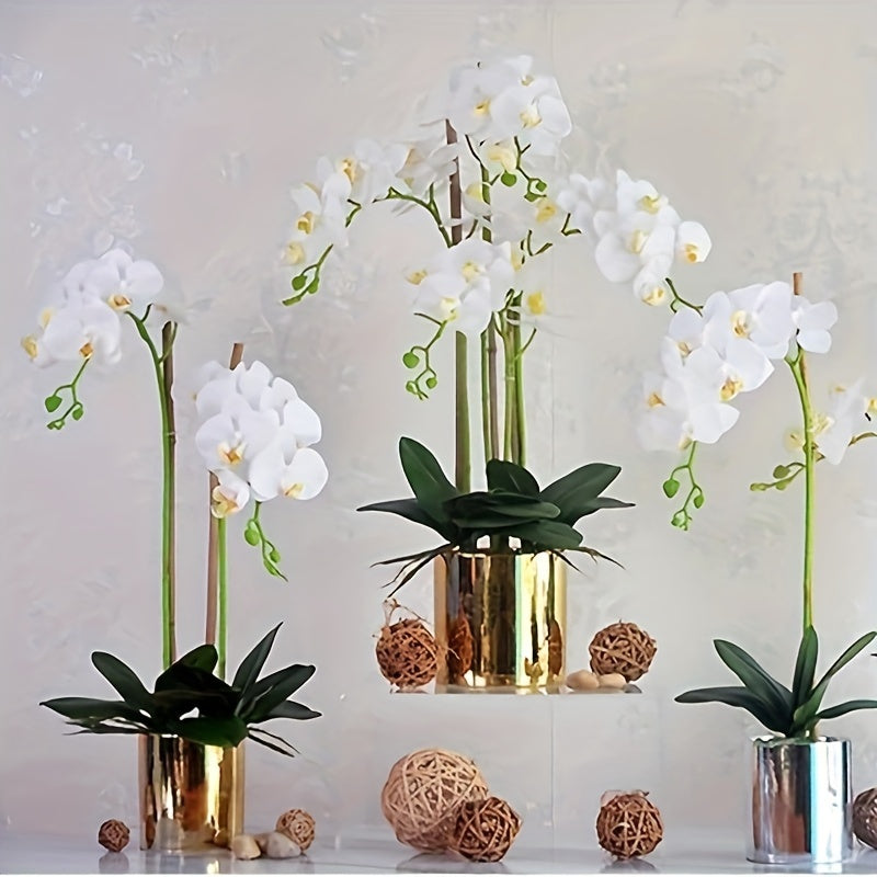 Artificial White Orchid Stem for Home Decor Garden and Events