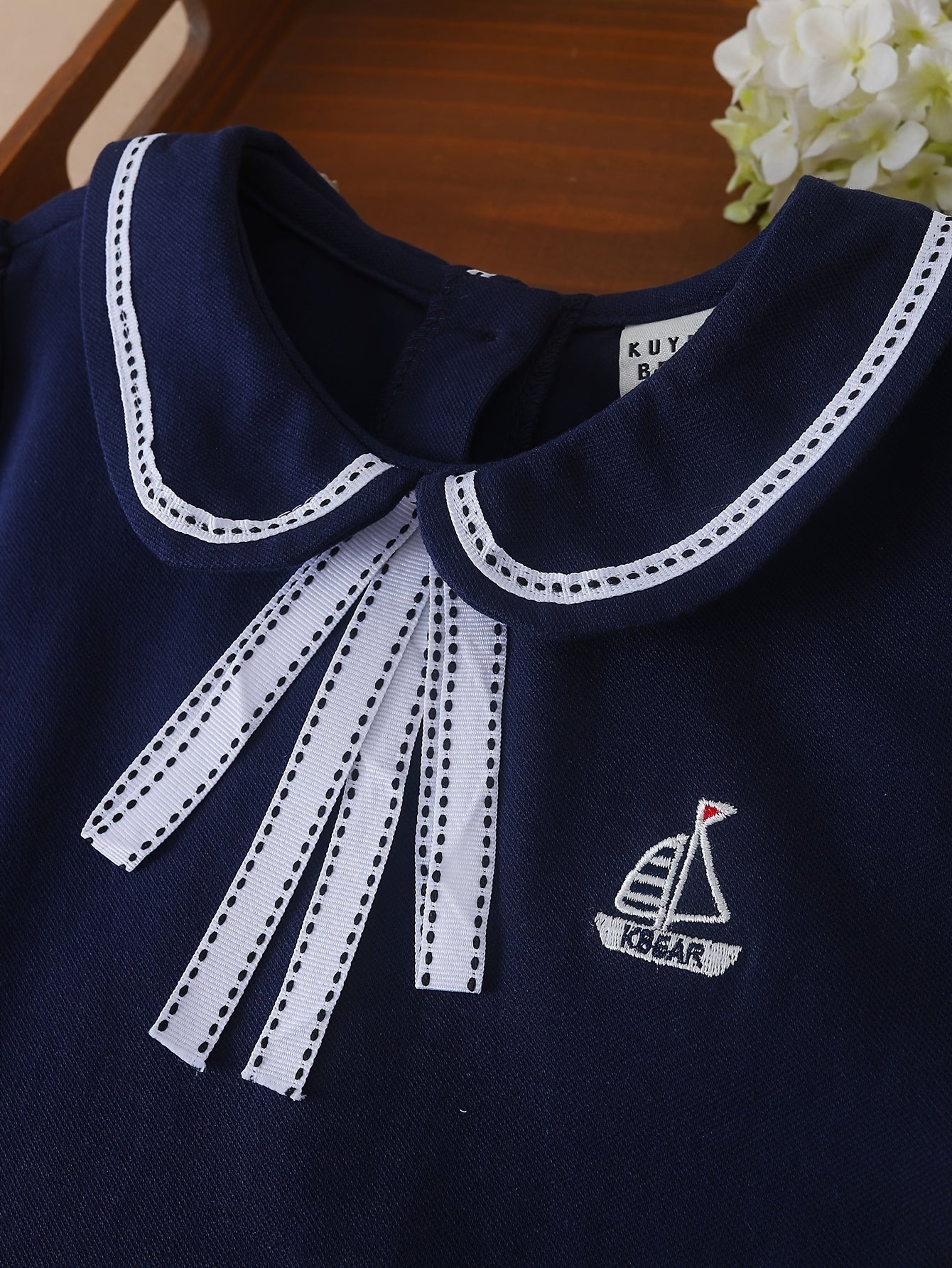 Girls Cotton Short Sleeve Dress with Collar for Summer Party and Gift