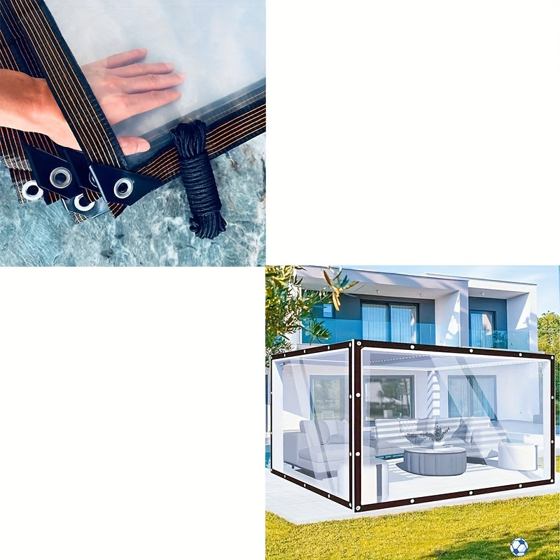 Transparent Balcony Awning Set with Mounting Holes and UV Protection for Carports and Terraces