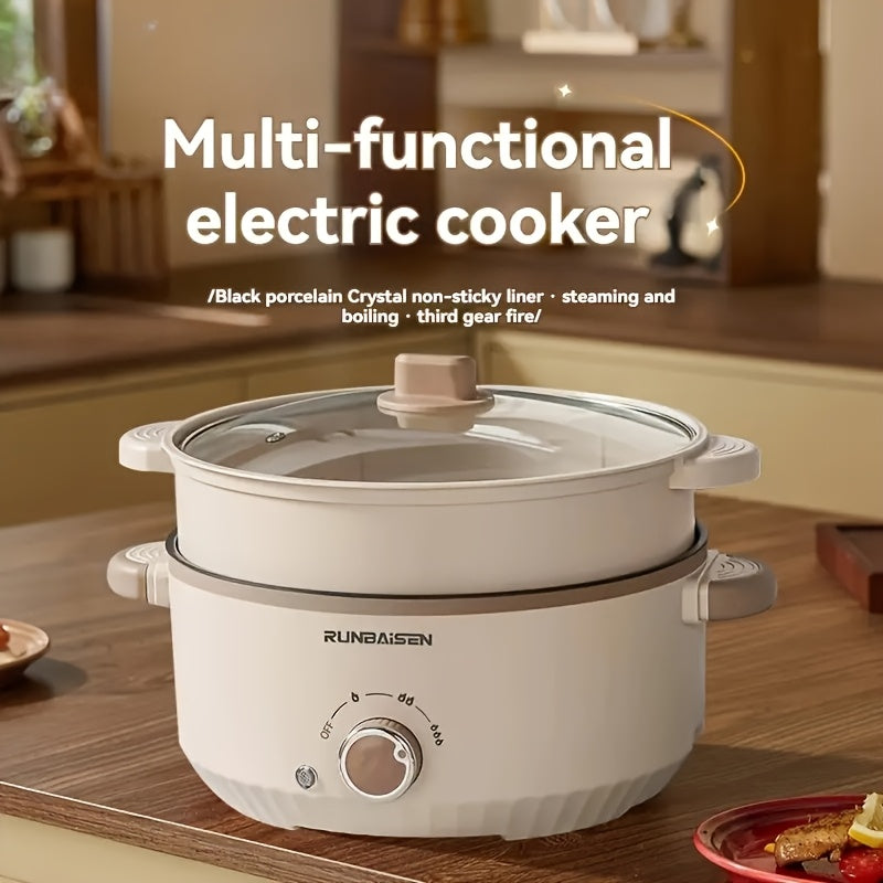 Elektr hot pot va bug'lamchi, katta zanglamas po'latdan tayyorlangan sig'im, bug'lash va pishirish uchun ko'p funksiyali, oson tozalanadi, haroratni boshqarish, yotoqxona, uy va ofis uchun mos.