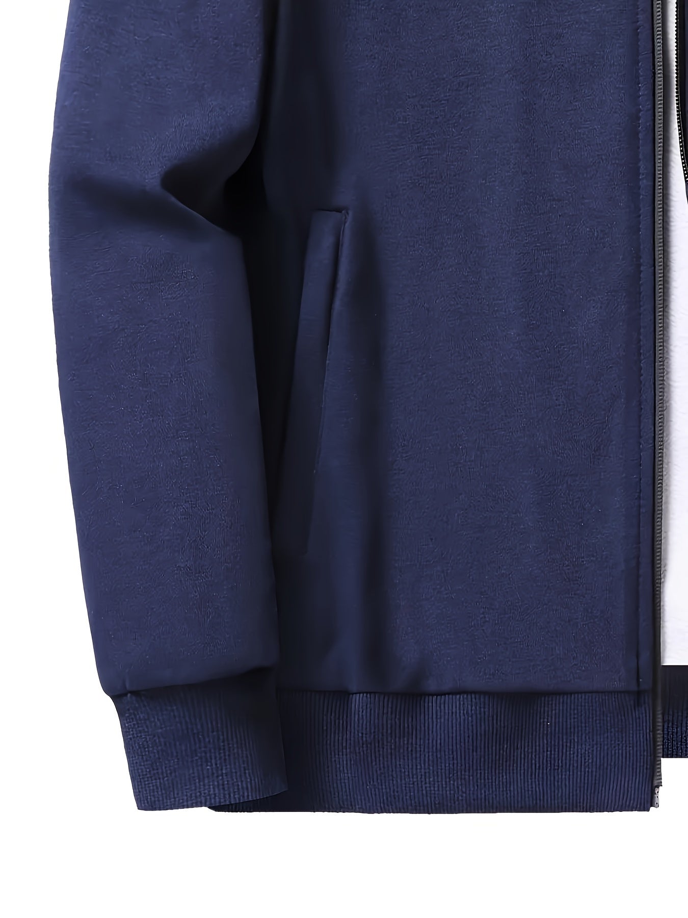 Men's Casual Sportswear Set Polyester Zip-Up Jacket and Drawstring Joggers with Pockets All-Season Comfort