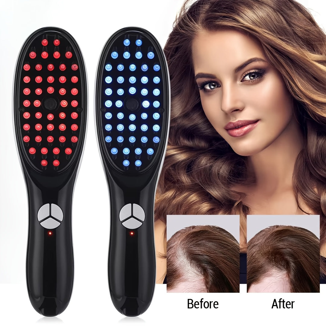 USB Rechargeable Hair Massage Comb with Vibration and Negative Ion Spray for Hair Care
