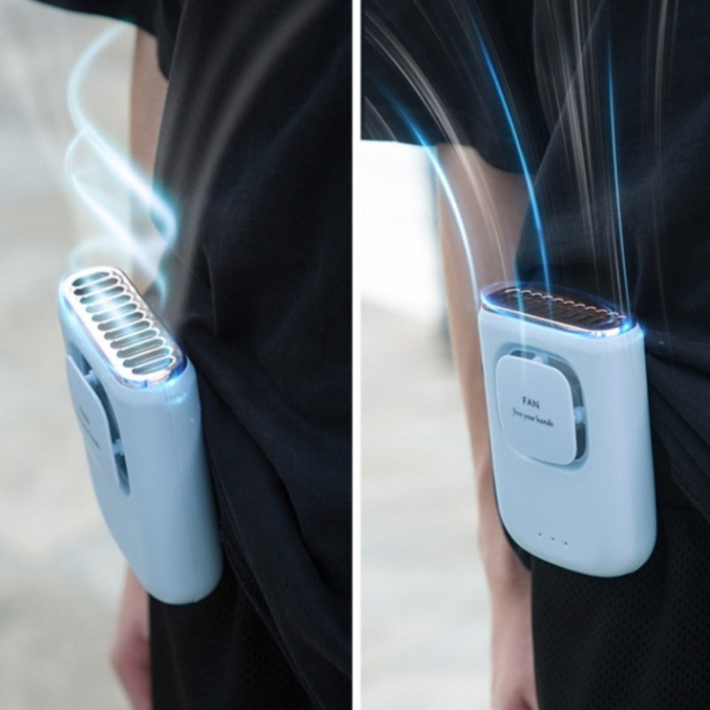 Мини-вентилятор с перезаряжаемым USB, с регулируемой скоростью, дизайн для ношения на шее, аккумулятор 2000 мАч