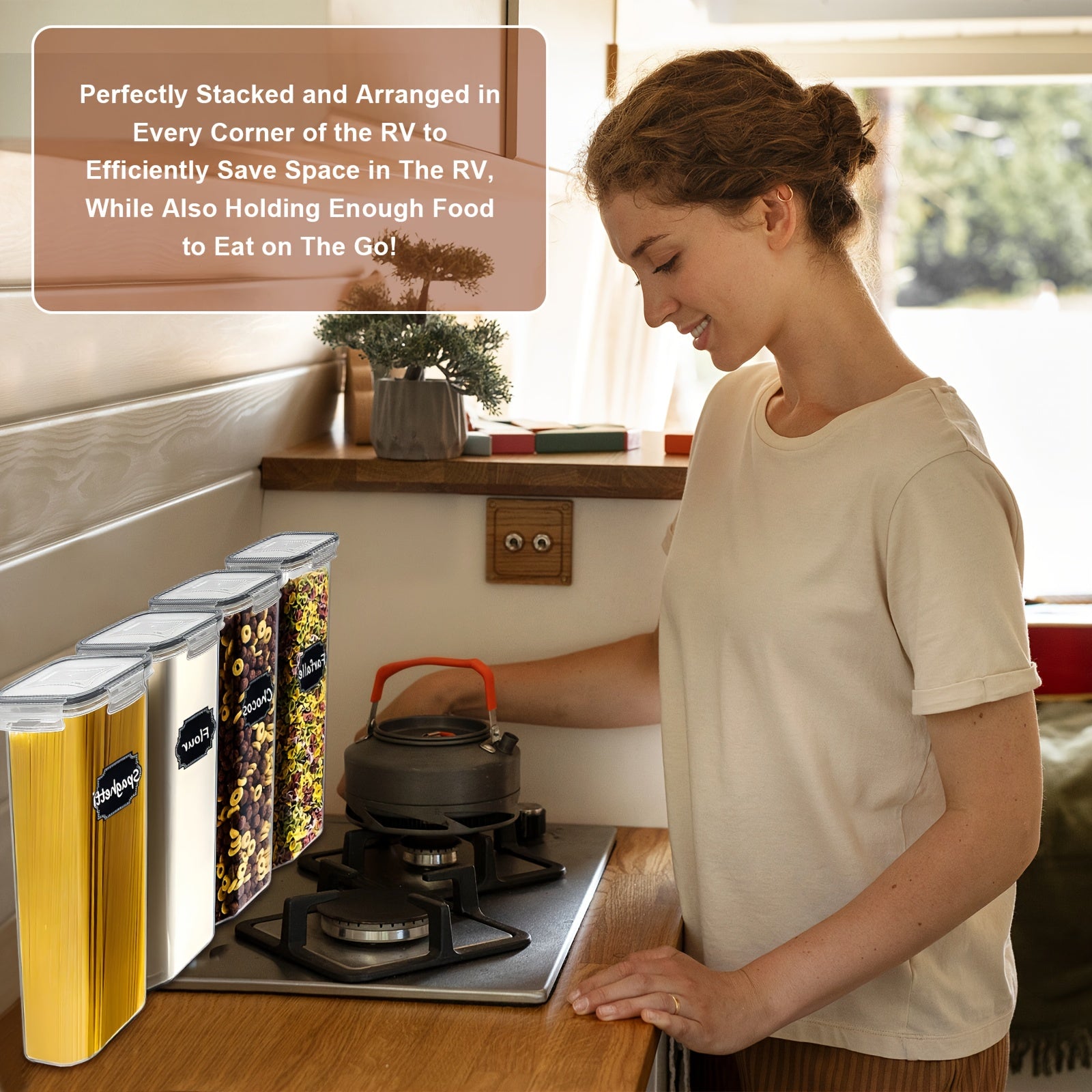 6-to'plam Havo o'tkazmaydigan Oziq-ovqat Saqlash Konteynerlari BPA-bez Plastik 81OZ Oshxona Omborxona Tashkiliy