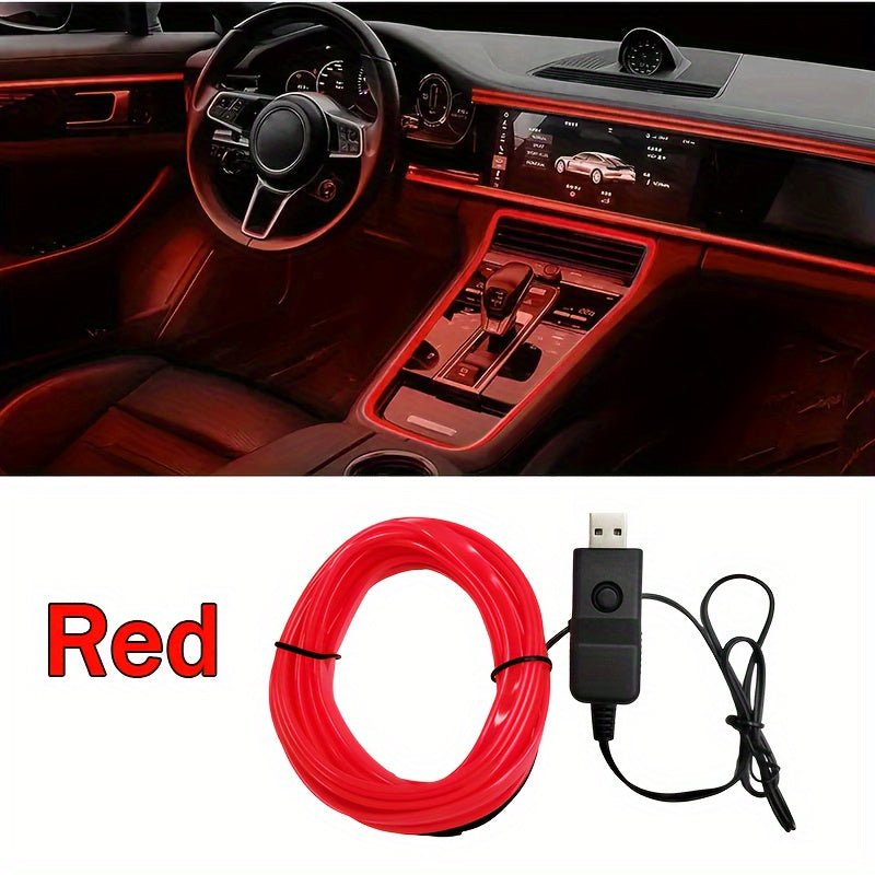 Interior Car LED Atmosphere Light Flexible Neon Strip 200cm Decoration