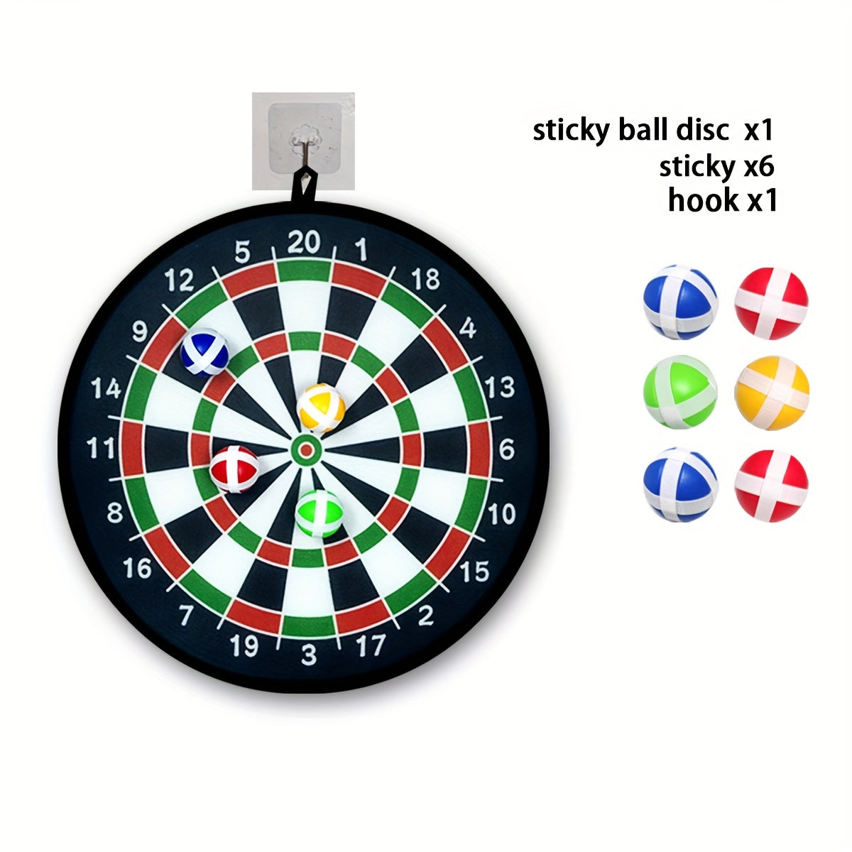 12-Donali ichki va tashqi yopishqoq to'p dart to'plami balans treningi va ziyofat o'yinlari uchun