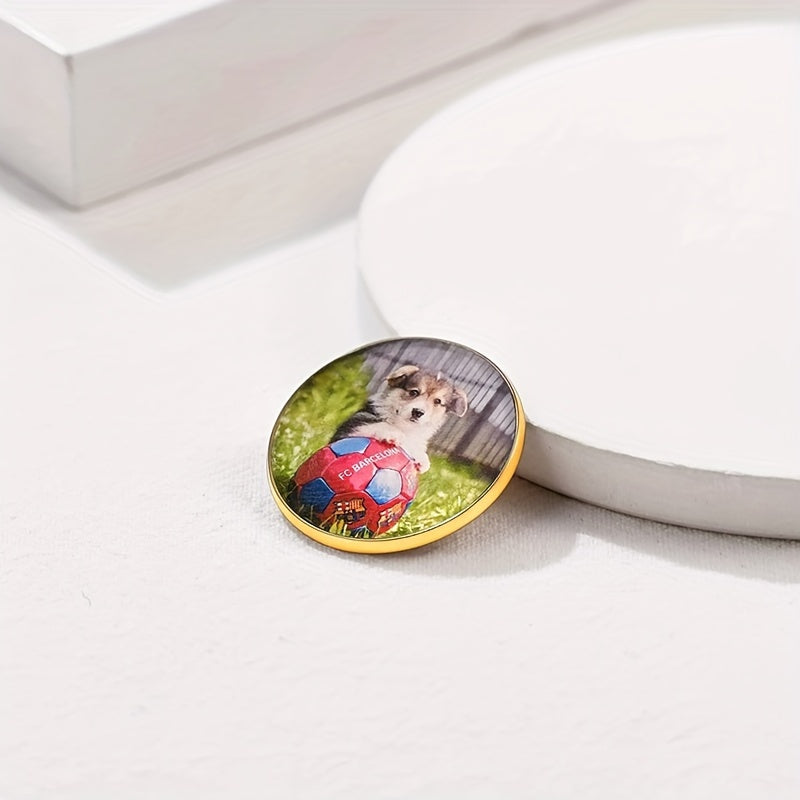 Broche personalizado en forma de corazón para parejas con fotos personalizadas, regalo para la familia