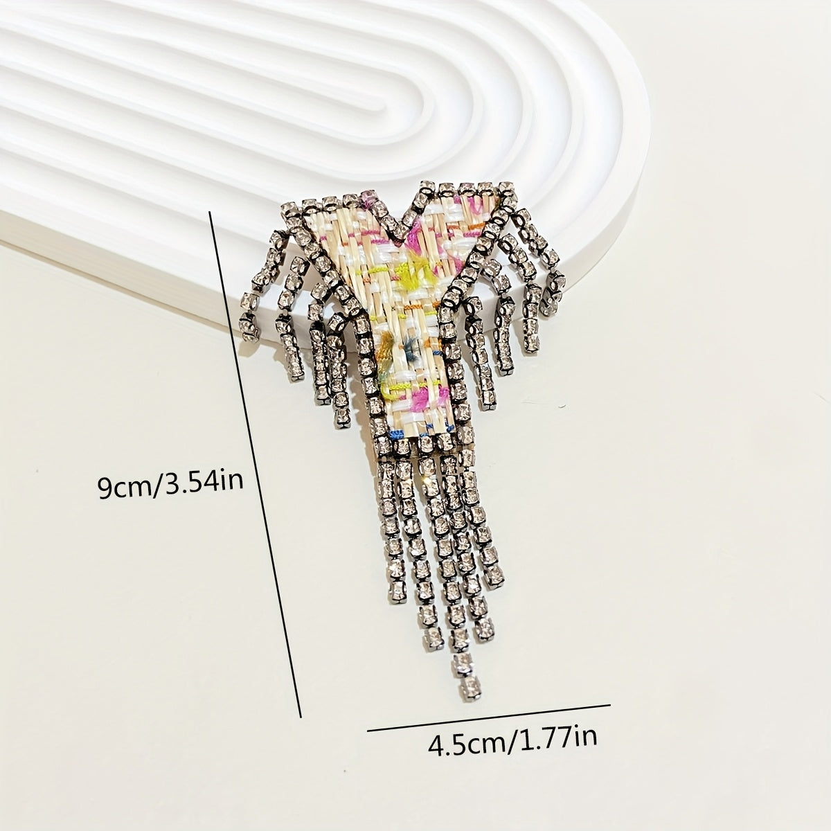 Women's Rhinestone Letter Brooch Irregular Woven Design Jewelry