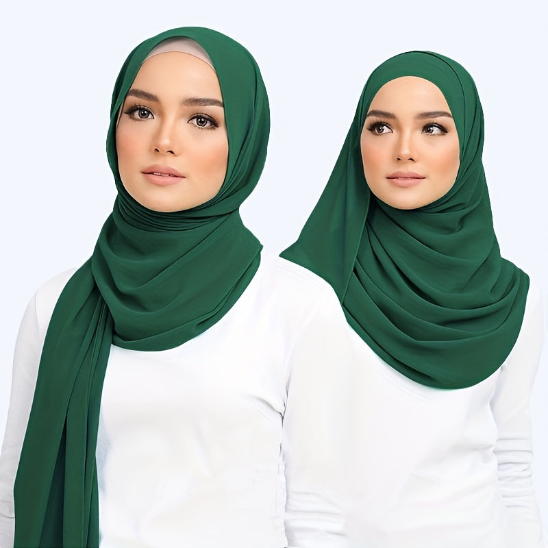 Women’s Lightweight Solid Color Breathable Hijab Shawl with Windproof and Sun Protection
