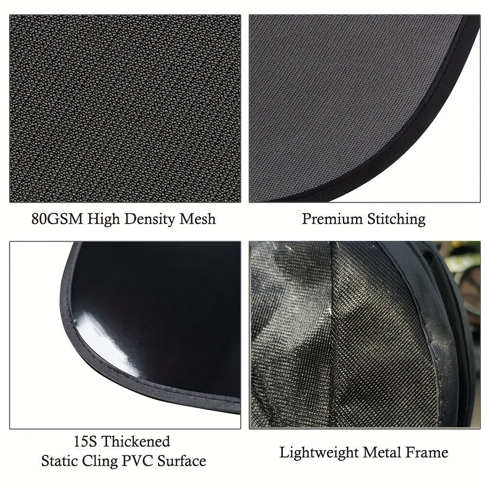 2-Pack Car Sunshade Mesh Window Insulation Roll-Up Front Side Sun Blocker for Cooling