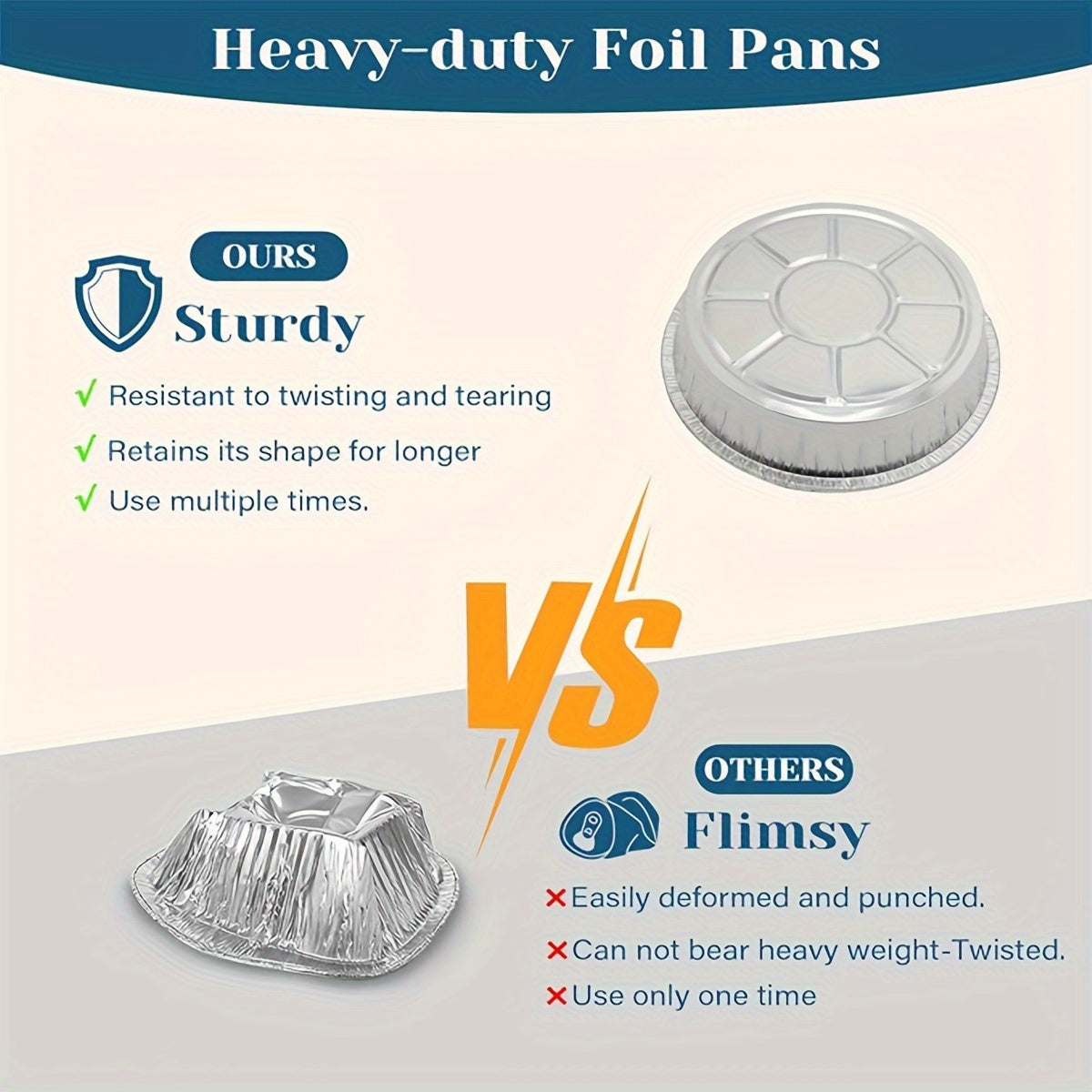 Disposable Aluminum Baking Containers with Lids 10 or 30 Pack for Cooking and Storage