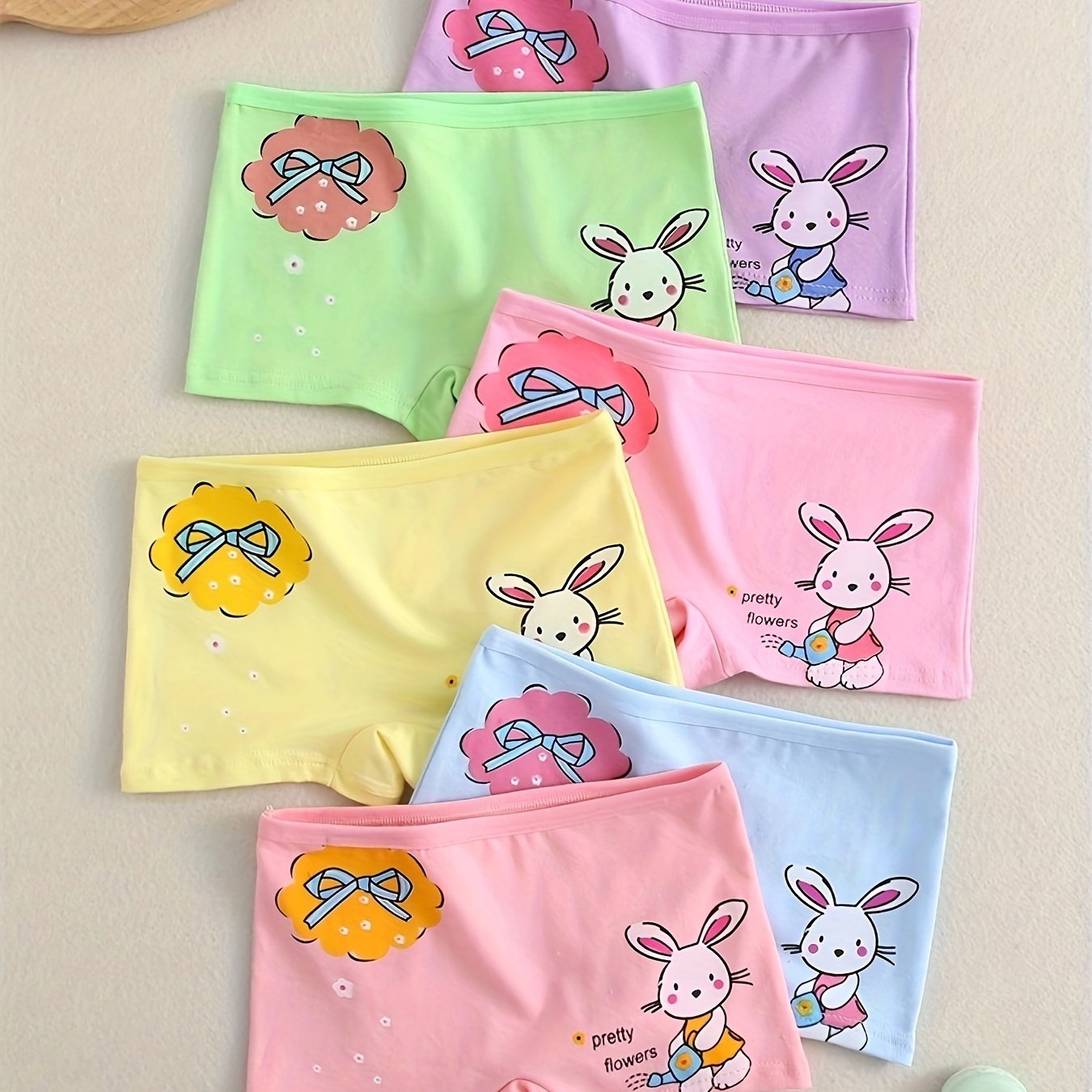 Girls' Boyshorts Set of 6 Cotton Breathable Casual Underwear for Kids