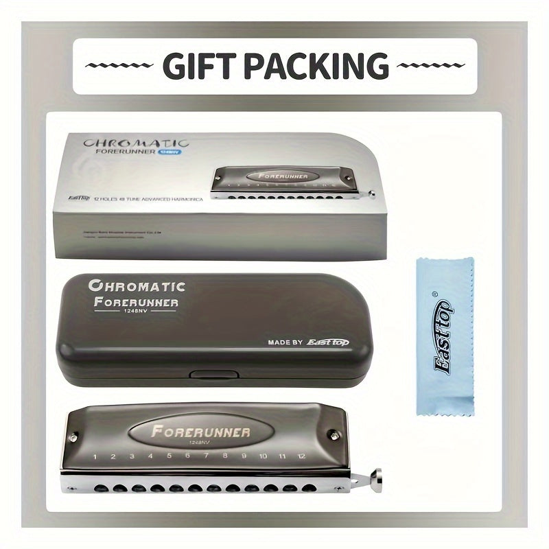 C tonnali xromatik harmonika, 12 teshik va kulrang qutisi bilan