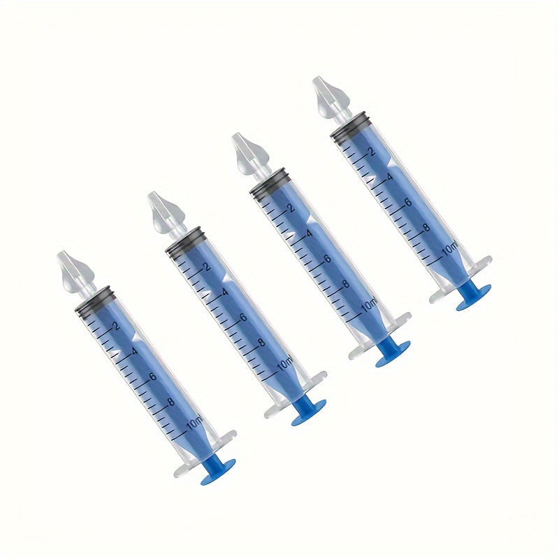 0-3 yoshdagi chaqaloqlar uchun to'rt dona burun aspiratorlari, BPA dan ozod plastikdan tayyorlangan. Xavfsiz so'rish shpritslari ko'k, shaffof va pushti ranglarda - yumshoq burun tozalash uchun ideal.