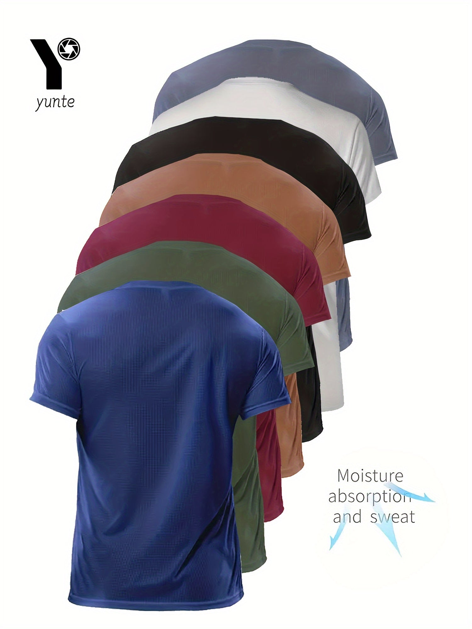 Men's Athletic T-Shirts Set 7 Pack Quick-Dry Breathable Moisture-Wicking Short Sleeve