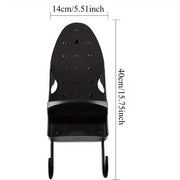 Perchero de pared para tabla de planchar de hierro negro con 6 accesorios y plástico PBT resistente al calor