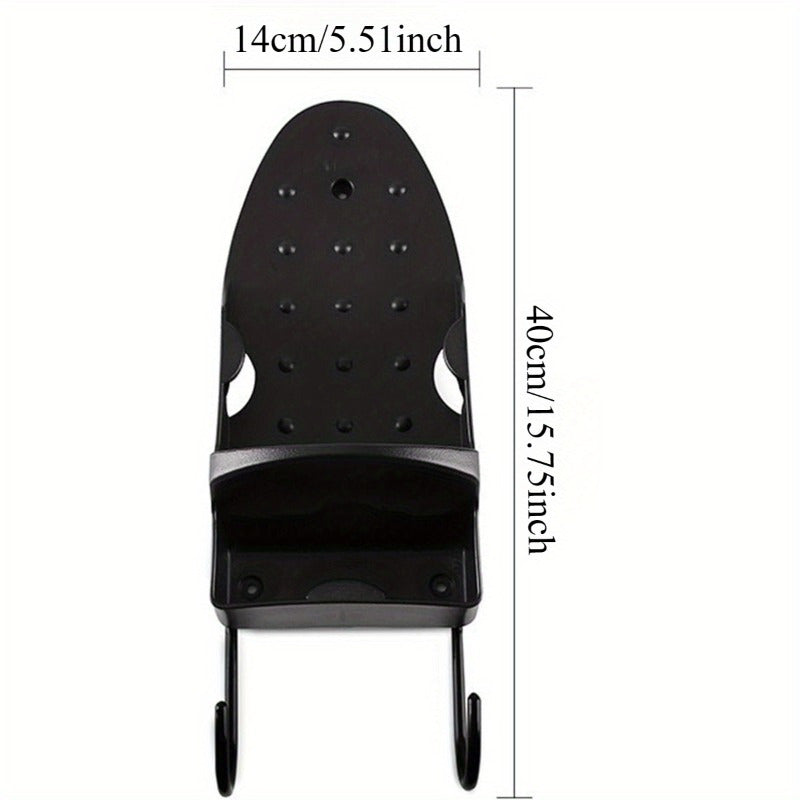Perchero de pared para tabla de planchar de hierro negro con 6 accesorios y plástico PBT resistente al calor