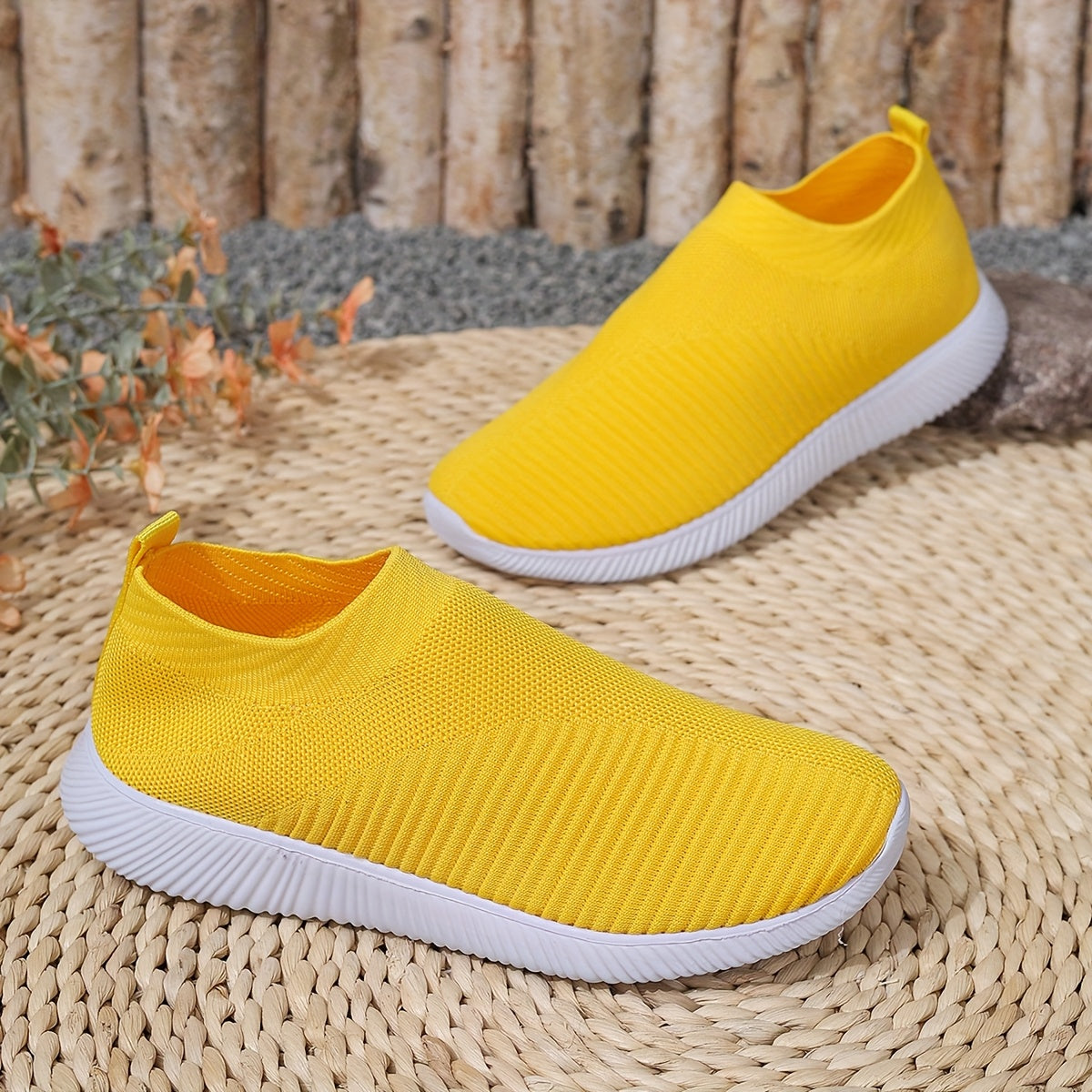 Women's Slip-On Casual Sneakers Breathable Fabric Lightweight EVA Shoes