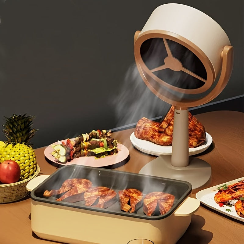 USB va filtrlash bilan pishirish uchun portativ ish stolida tutuvchi tutun chiqaruvchi fan