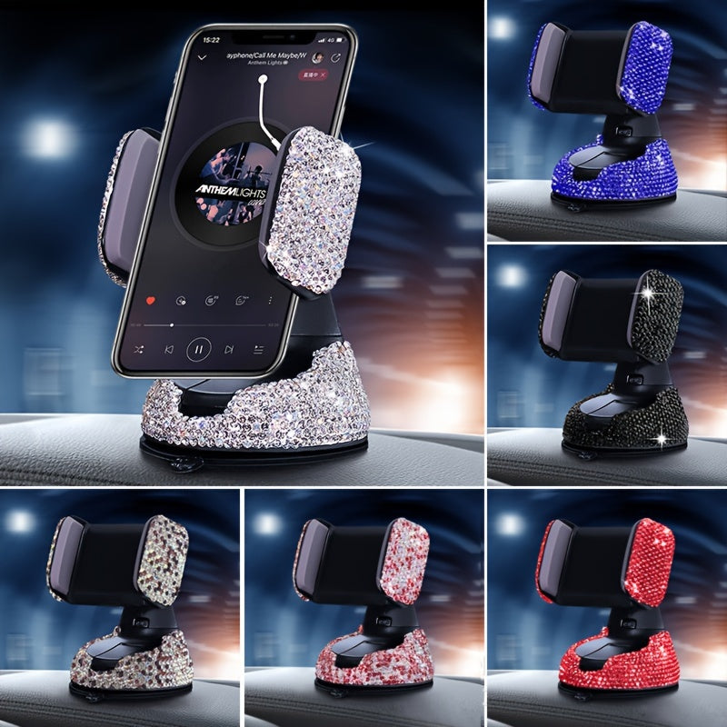 Yorqin Rhinestone Avtomobil Telefon Qoplami - Panel va Havo Ventilatsiyasi uchun o'rnatish | Glitter Dizayni