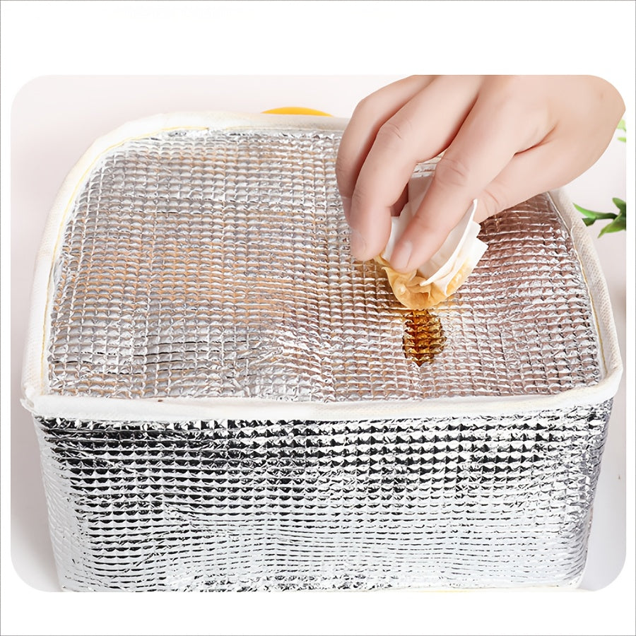 Insulated Lunch Bag for Teens and Adults Water-Resistant Polyester Foldable Zipper Closure