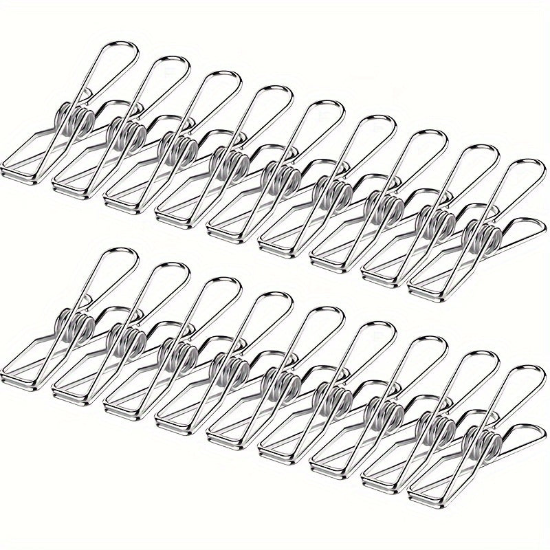 Set of 60 Stainless Steel Laundry Clothes Pegs 6cm Clothes Pins for Hanging Clothes and Files
