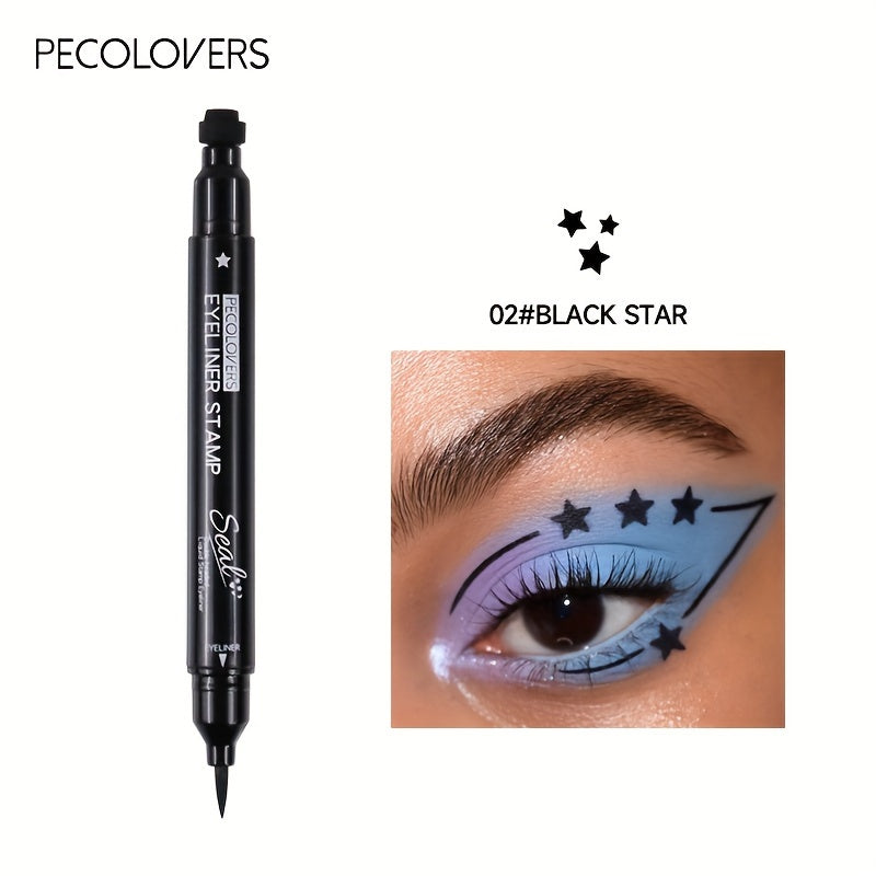 Women Black Liquid Eyeliner Pen Double-Ended Waterproof Long-Lasting