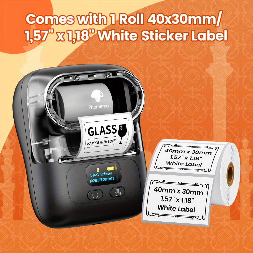 Wireless Thermal Label Printer for Business Office Use 40x30mm Labels