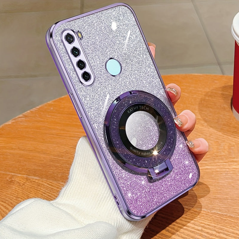 Magnetic Suction Phone Case for Redmi Series with Gradient Flash Powder Shockproof TPU