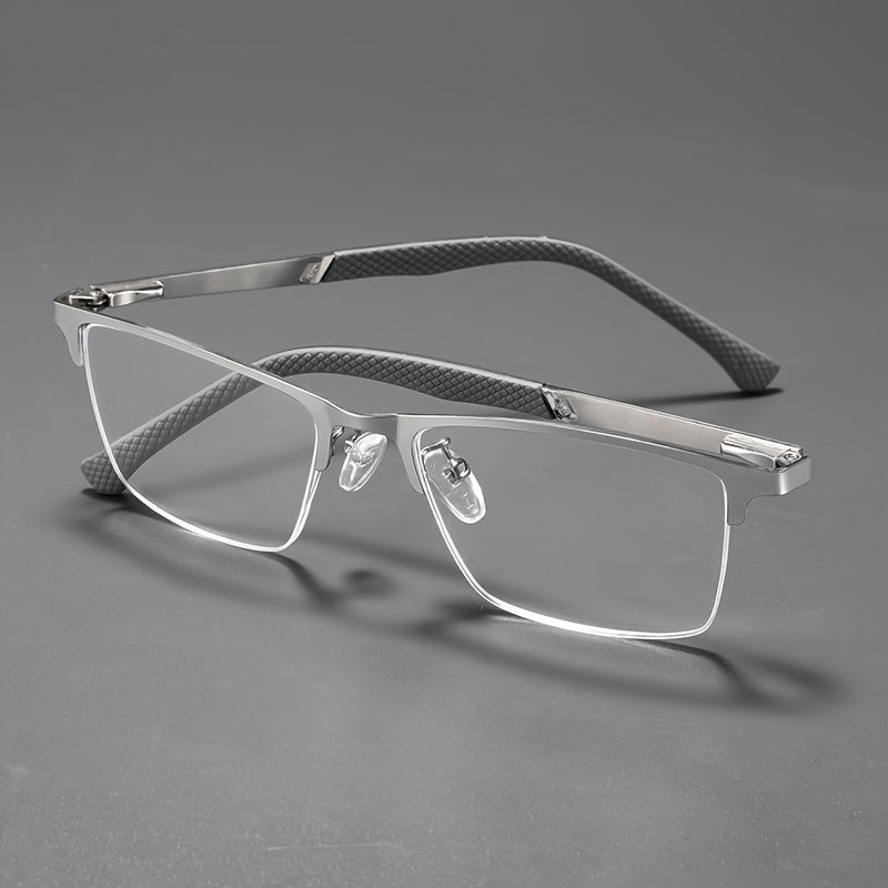 Erkaklar uchun yarim ramkali metall o'qish ko'zoynaklari, uzoq ko'rish uchun, charchoqga qarshi +1.0 dan +4.0 gacha