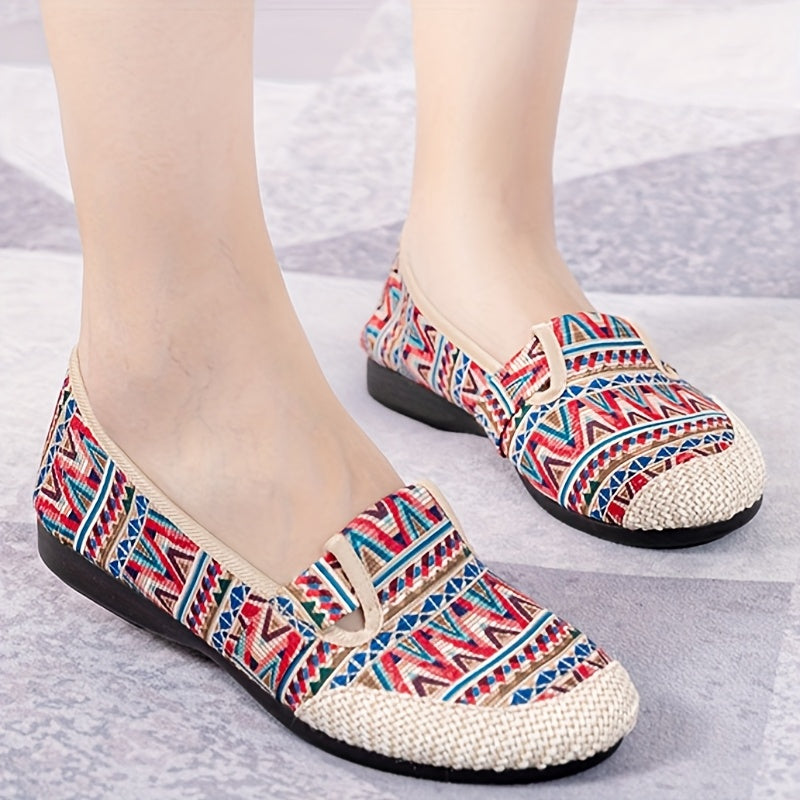 Women's Slip-On Sneakers With Breathable Fabric and Rubber Sole