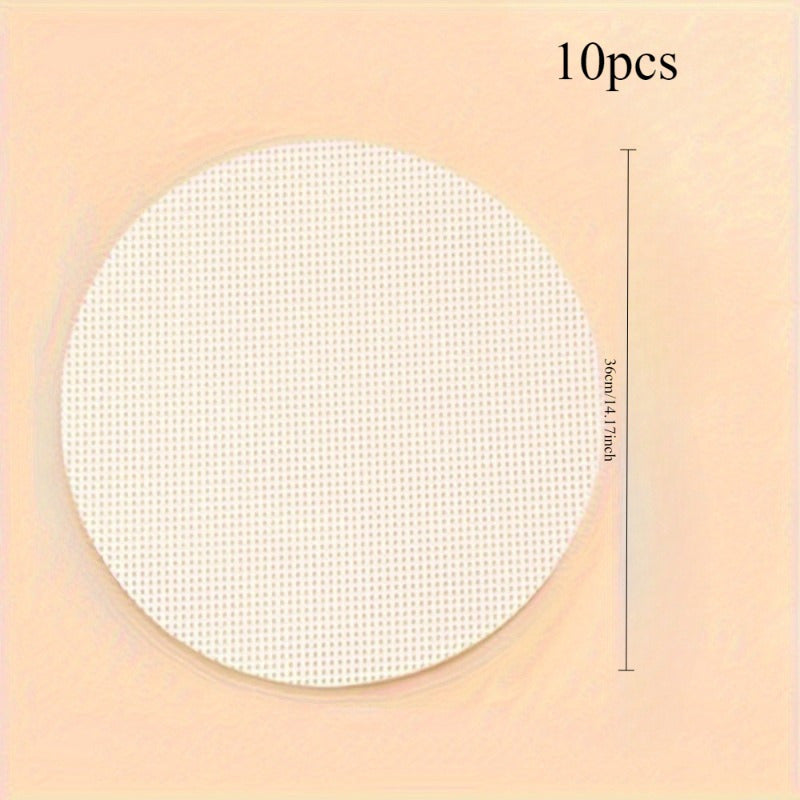Набор из 10 многоразовых силиконовых подкладок для пароварки - круглые антипригарные подушки для приготовления в бамбуковой пароварке - термостойкий кухонный аксессуар для приготовления овощей на пару|Функциональная кухонная утварь|Термостойкая ткань