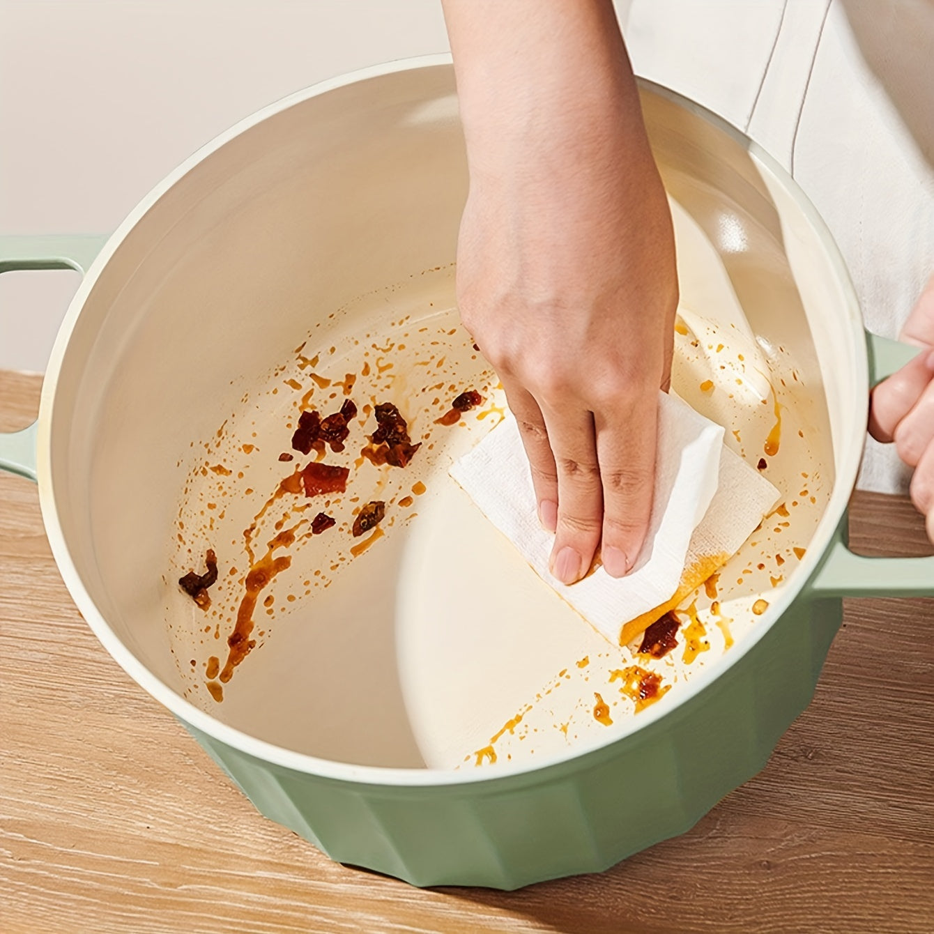 Olla de aluminio con recubrimiento de esmalte antiadherente y tapa, resistente al calor, olla de cocina versátil