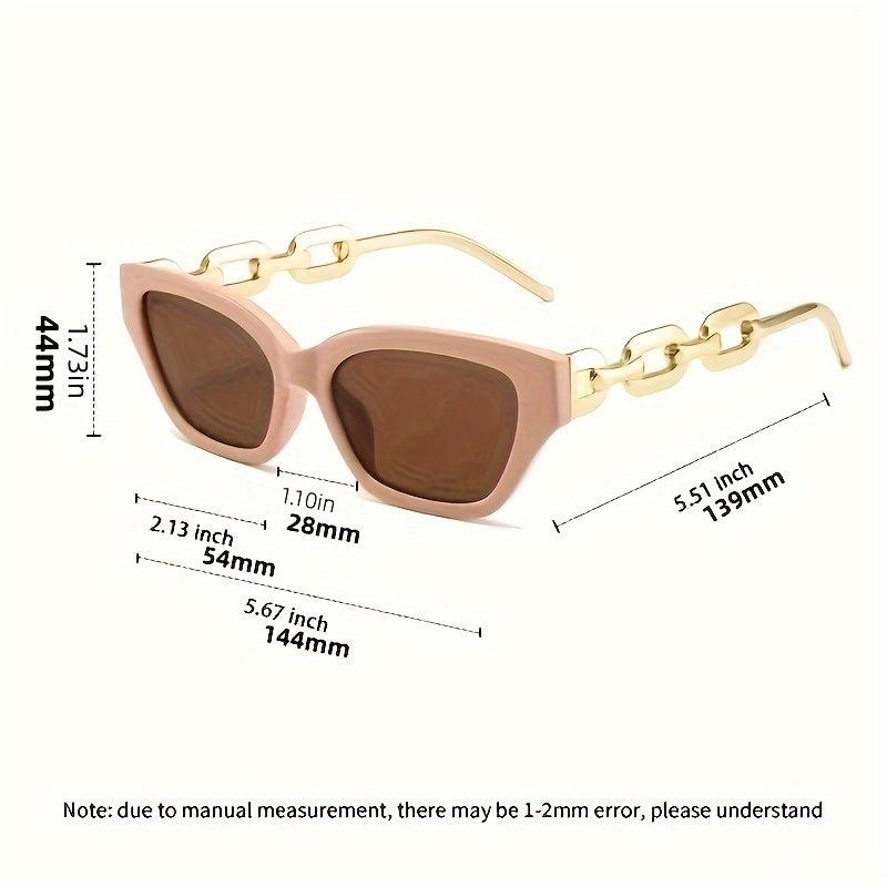 Gafas de moda Cat Eye para hombres y mujeres, lentes de espejo, cadena con charm, accesorios de playa para verano