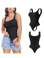 Plus-Size Women's Seamless Breathable Shapewear Bodysuit for Sports and Leisure