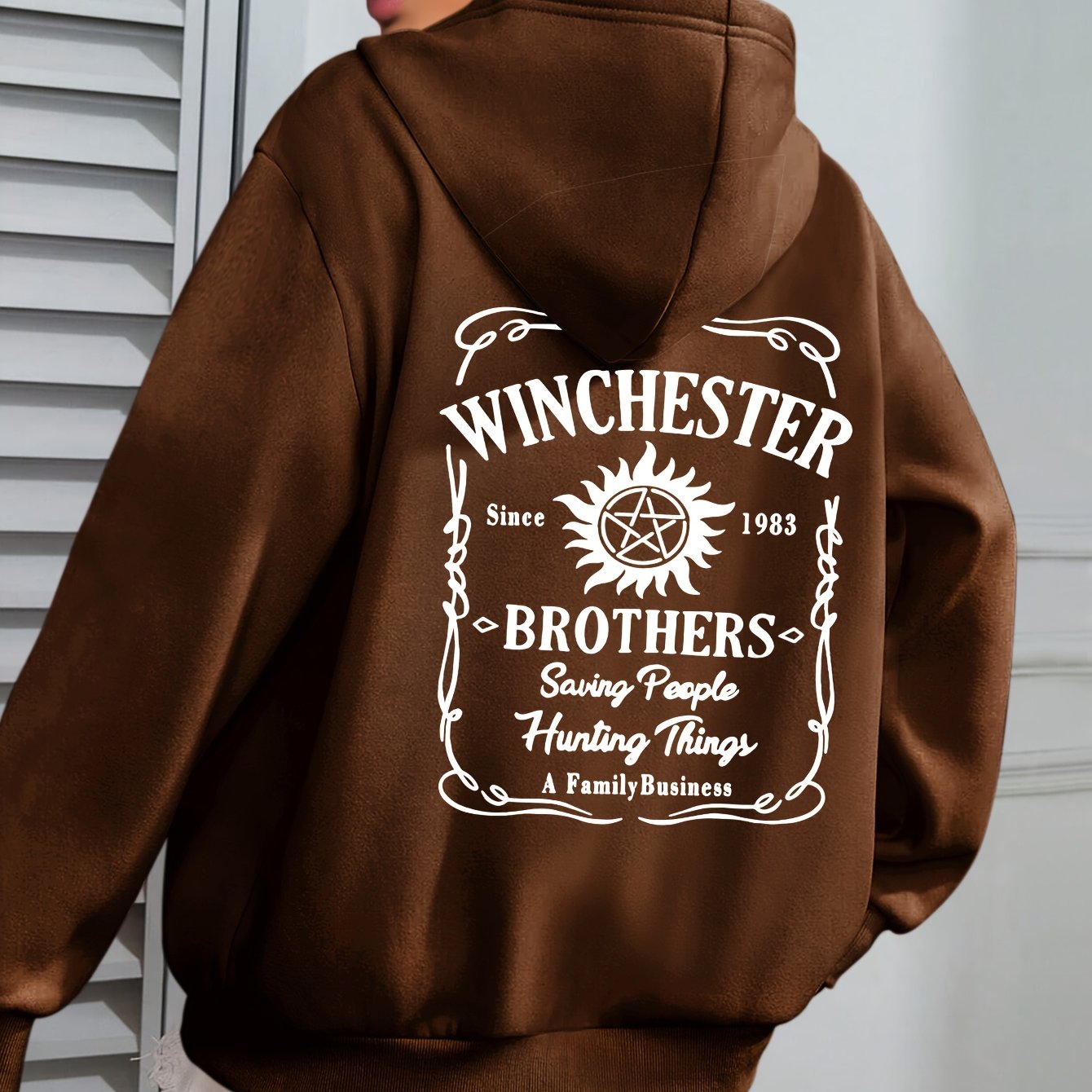 Plus Size Green Hoodie Casual Pullover with Star Floral Design