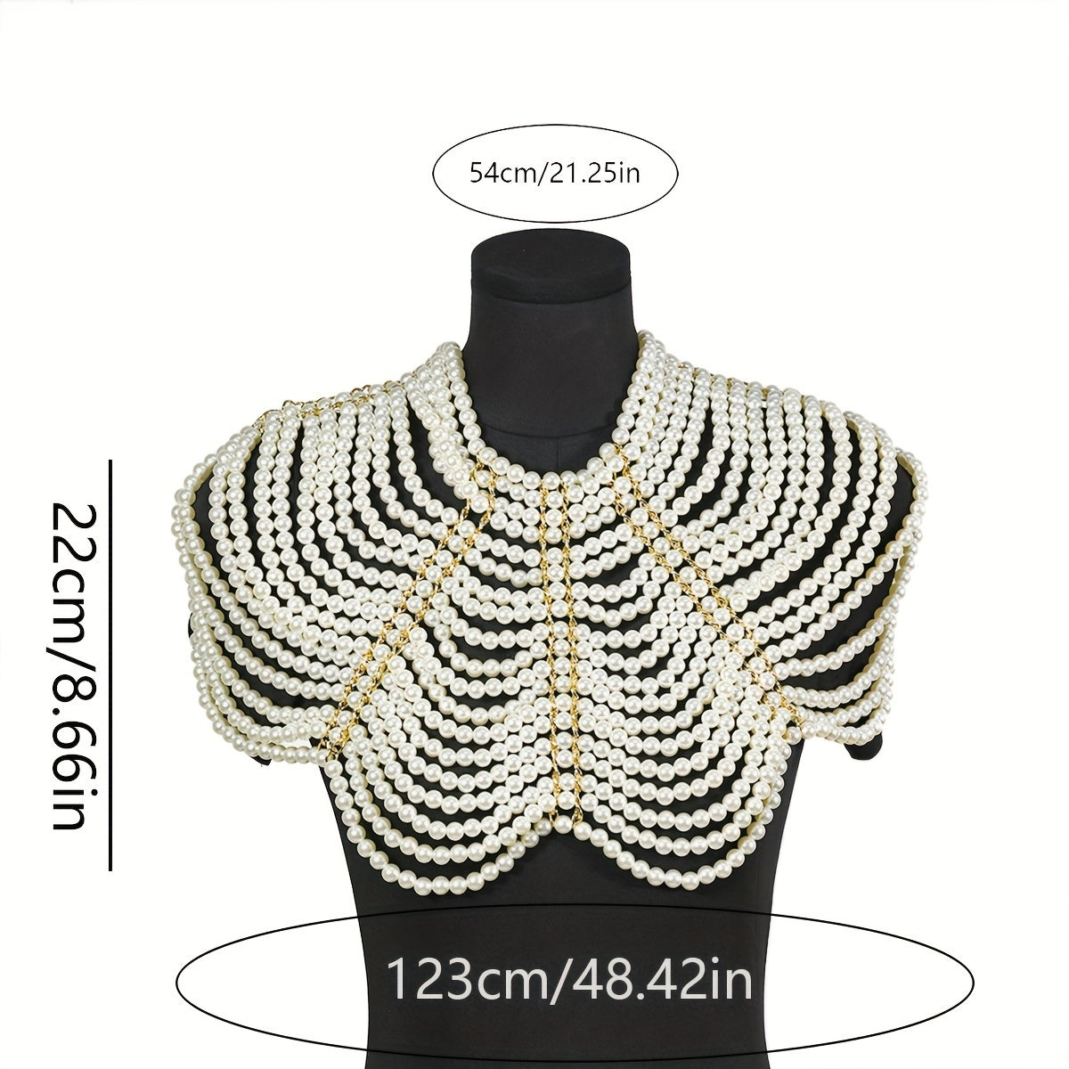 Women's Faux Pearl Beaded Body Chain Multi-Layer Jewelry for Elegant Dress