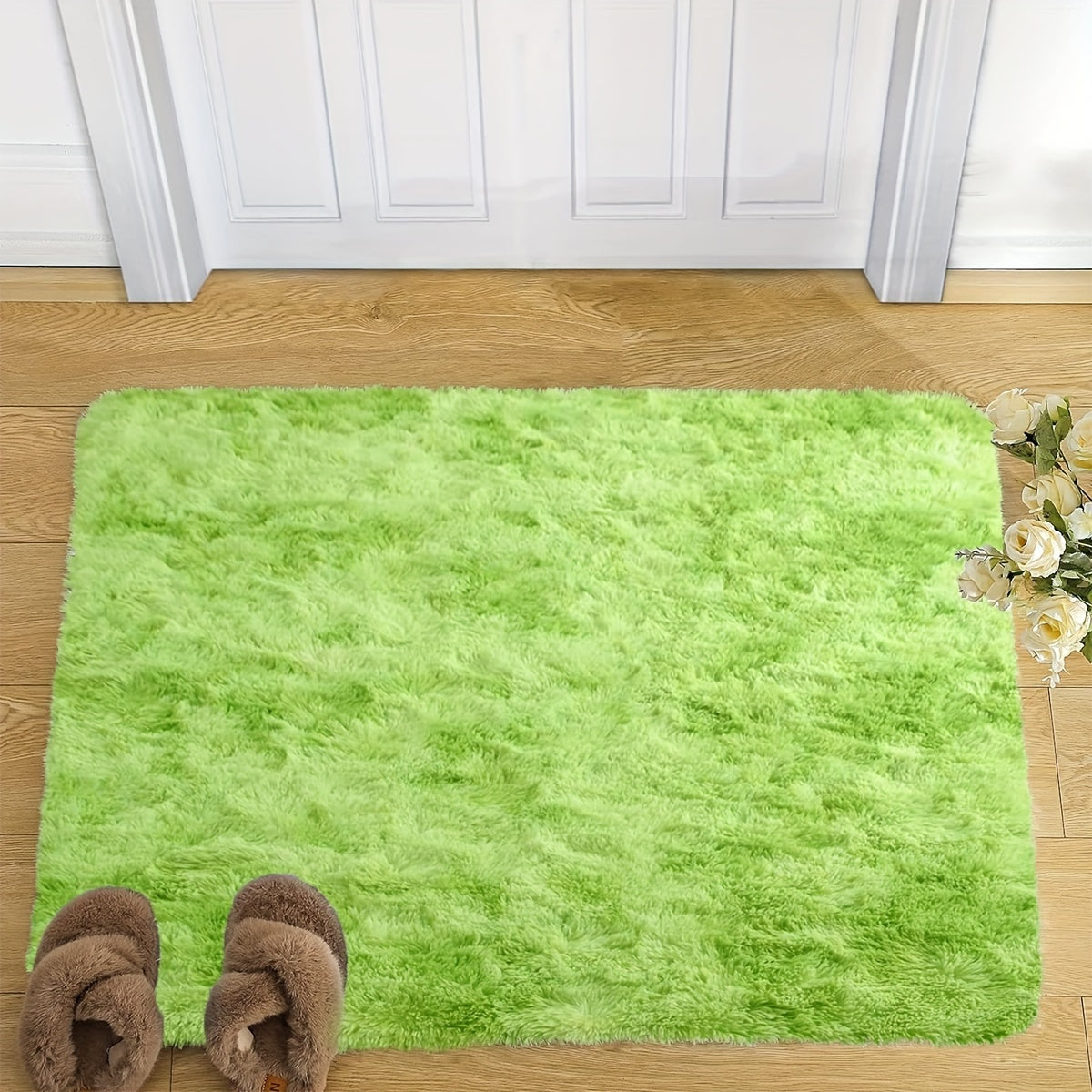Plush Faux Fur Area Rug Non-Slip Soft Polyester Bedroom Living Room Decor