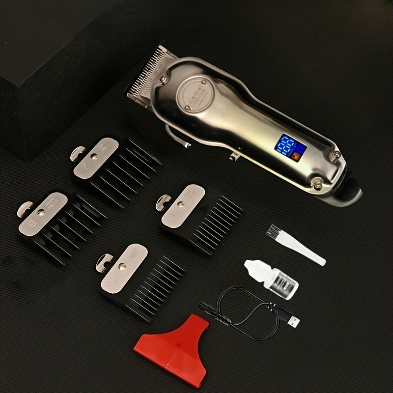 Cortapelos de metal 2500mAh Pantalla LCD Carga rápida USB-C Hoja de acero al carbono Motor de 5W
