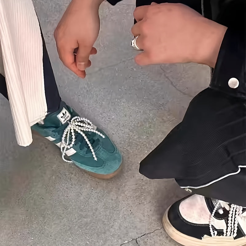 2 Pieces Pearl Butterfly Bow Shoe Accessories and Bag Pendants