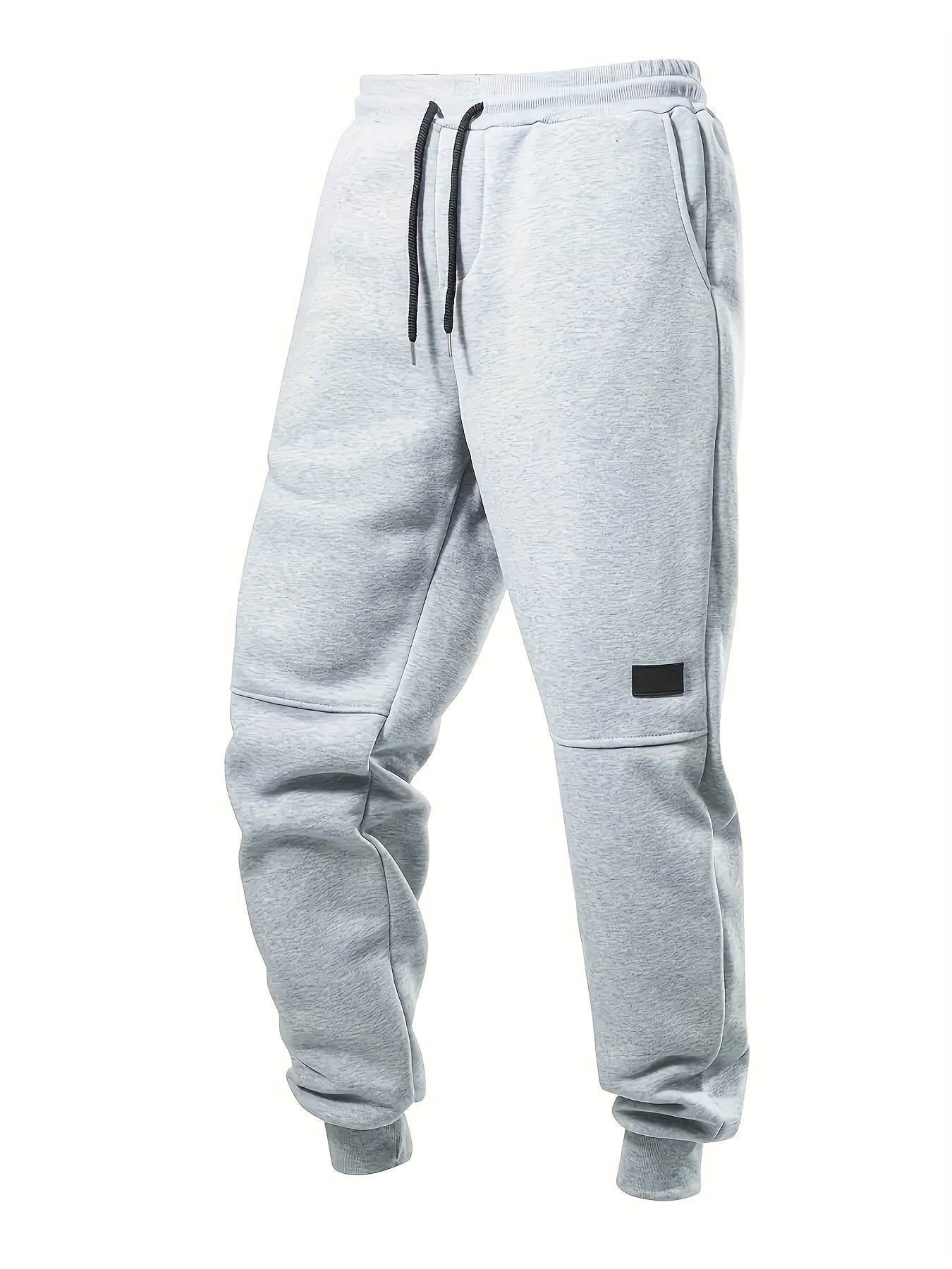 Men's Plus Size Ribbed Casual Sweatpants with Drawstring Pockets Lightweight Polyester