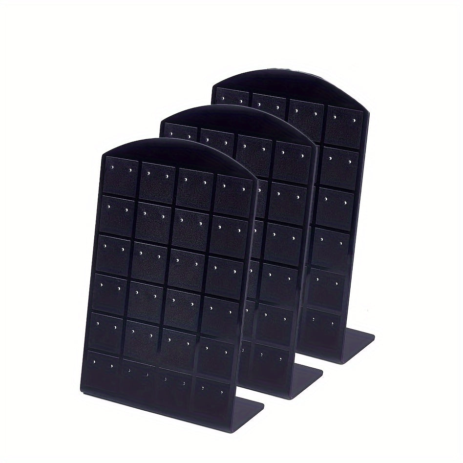 Acrylic Jewelry Display Stand with 72 and 48 Holes for Earrings Black and White