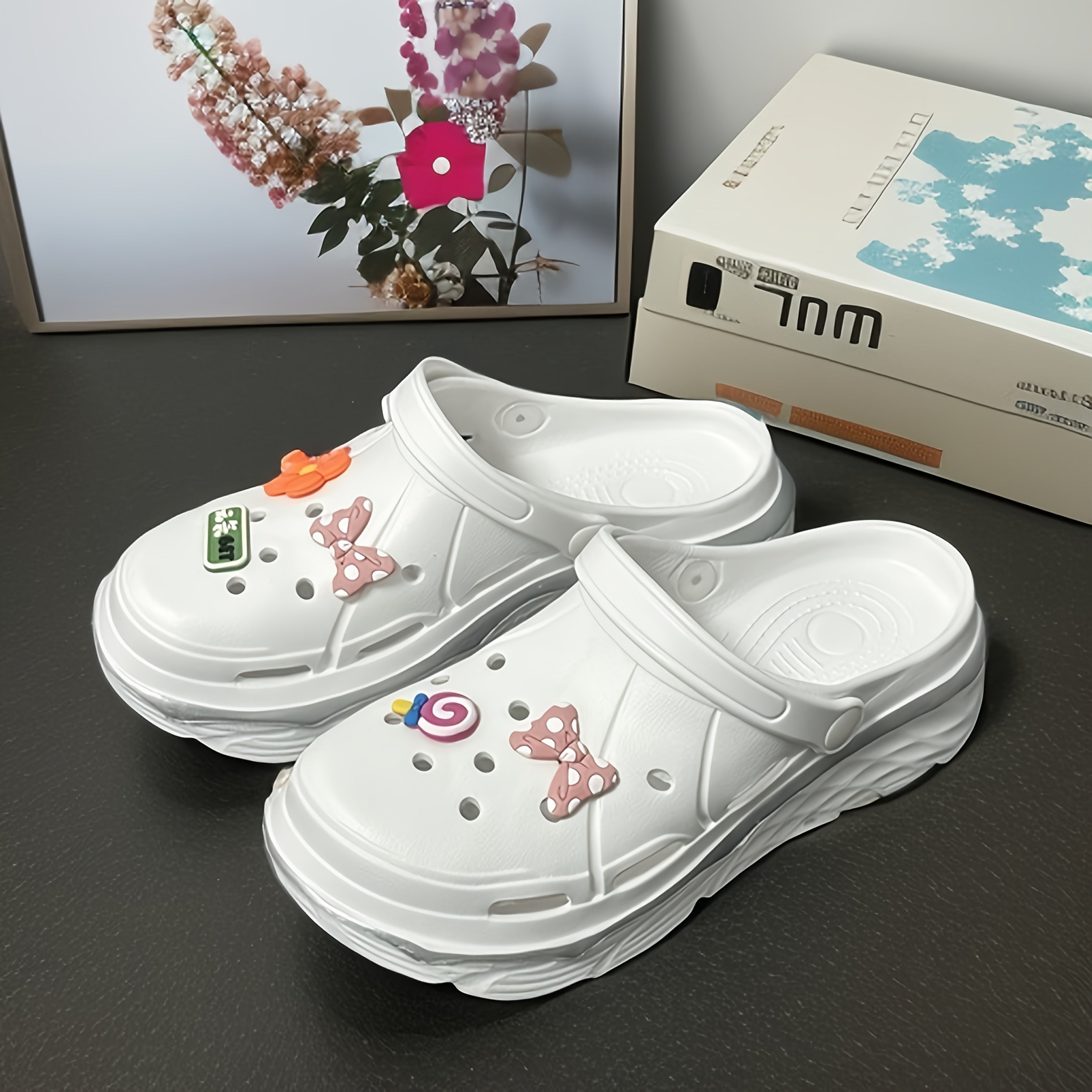 Women Breathable EVA Platform Shoes with Bow and Butterfly Accents