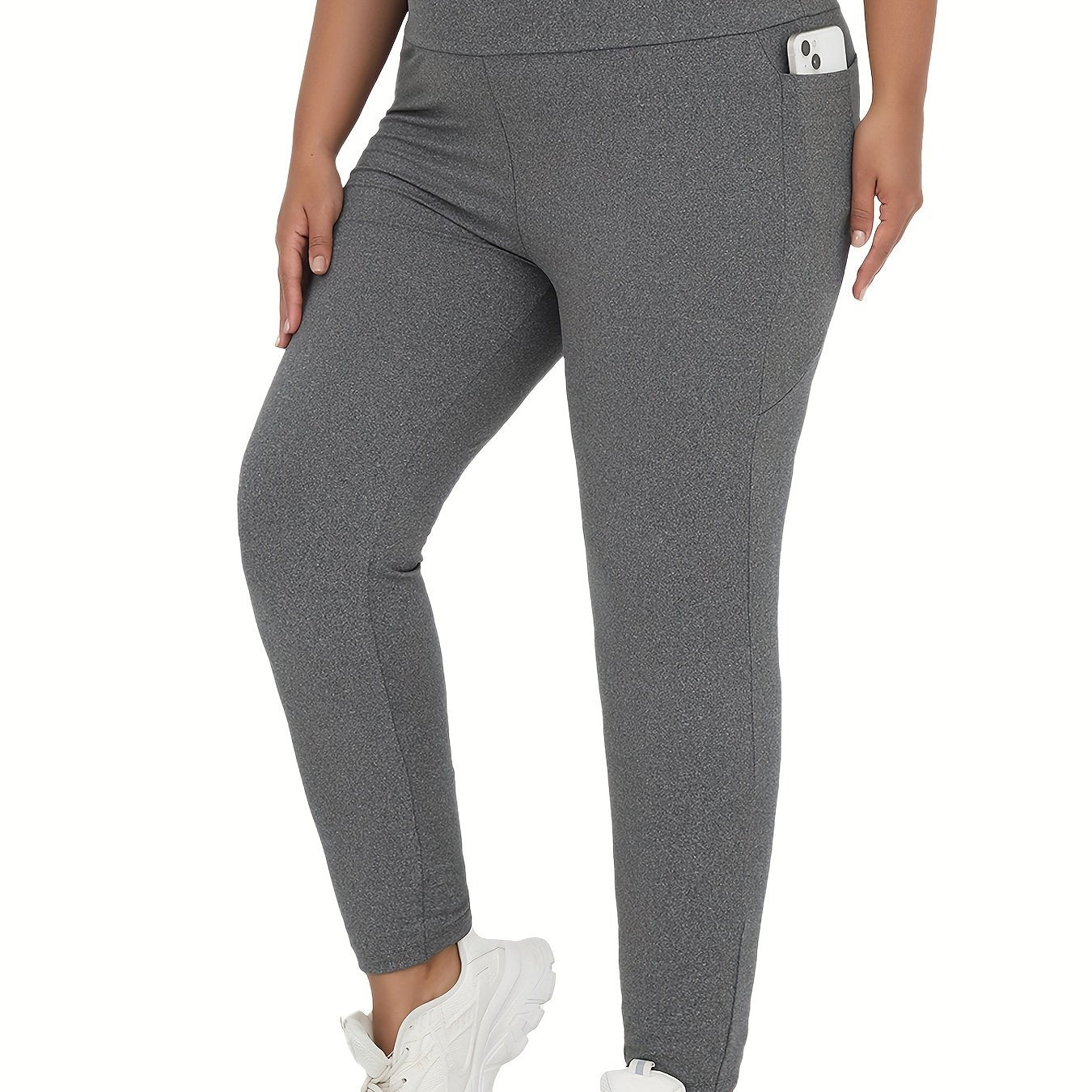 Plus Size Women's Soft High Waist Leggings Tummy Control Yoga Workout