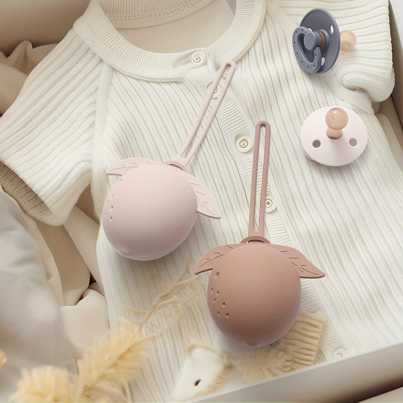 Silicone Pacifier Holder Case for Babies 0-3 Years Lemon Shape Portable Storage