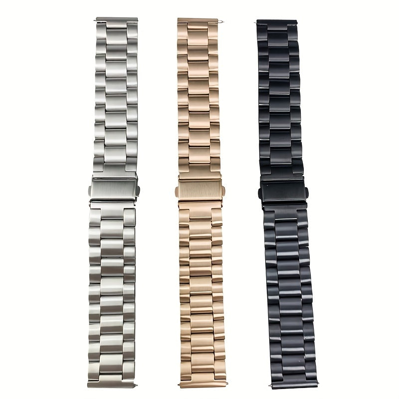 Stainless Steel Watch Band 20mm 22mm Compatible with Smartwatches and Traditional Watches