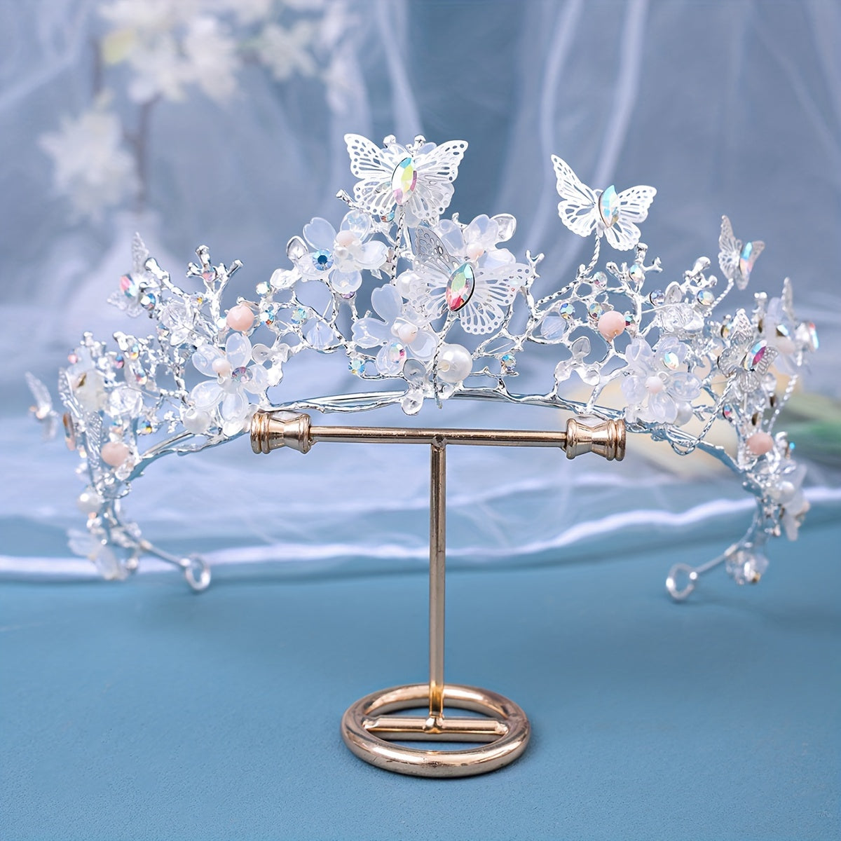 Luxurious Wedding Crown Headpiece Rhinestone Bridal Tiara for Brides and Formal Events